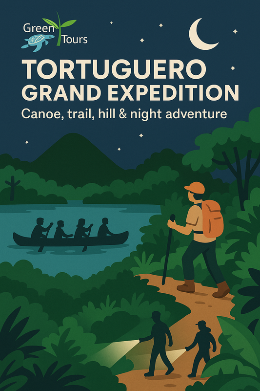 Tortuguero Grand Expedition: Canoe, Trail, Hill & Night Adventure.