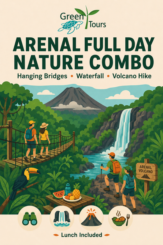 Arenal Full Day Nature Combo: Hanging Bridges, La Fortuna Waterfall & Volcano Hike